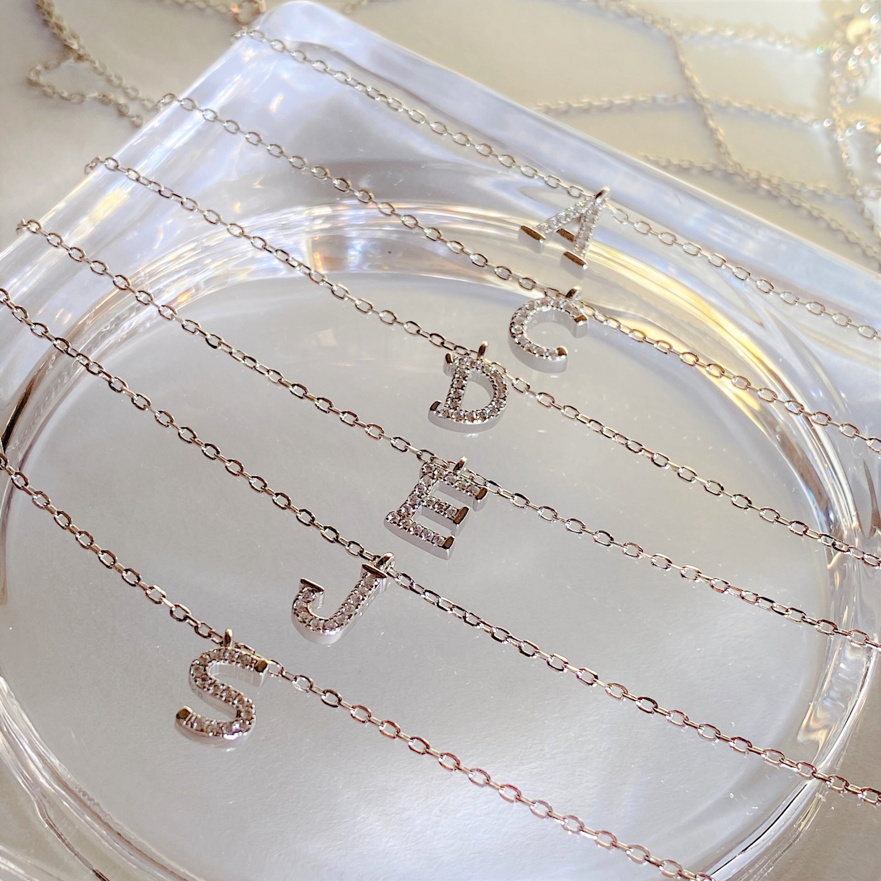 E Necklace E Initial Necklace Sterling Silver Custom Letter Etsy