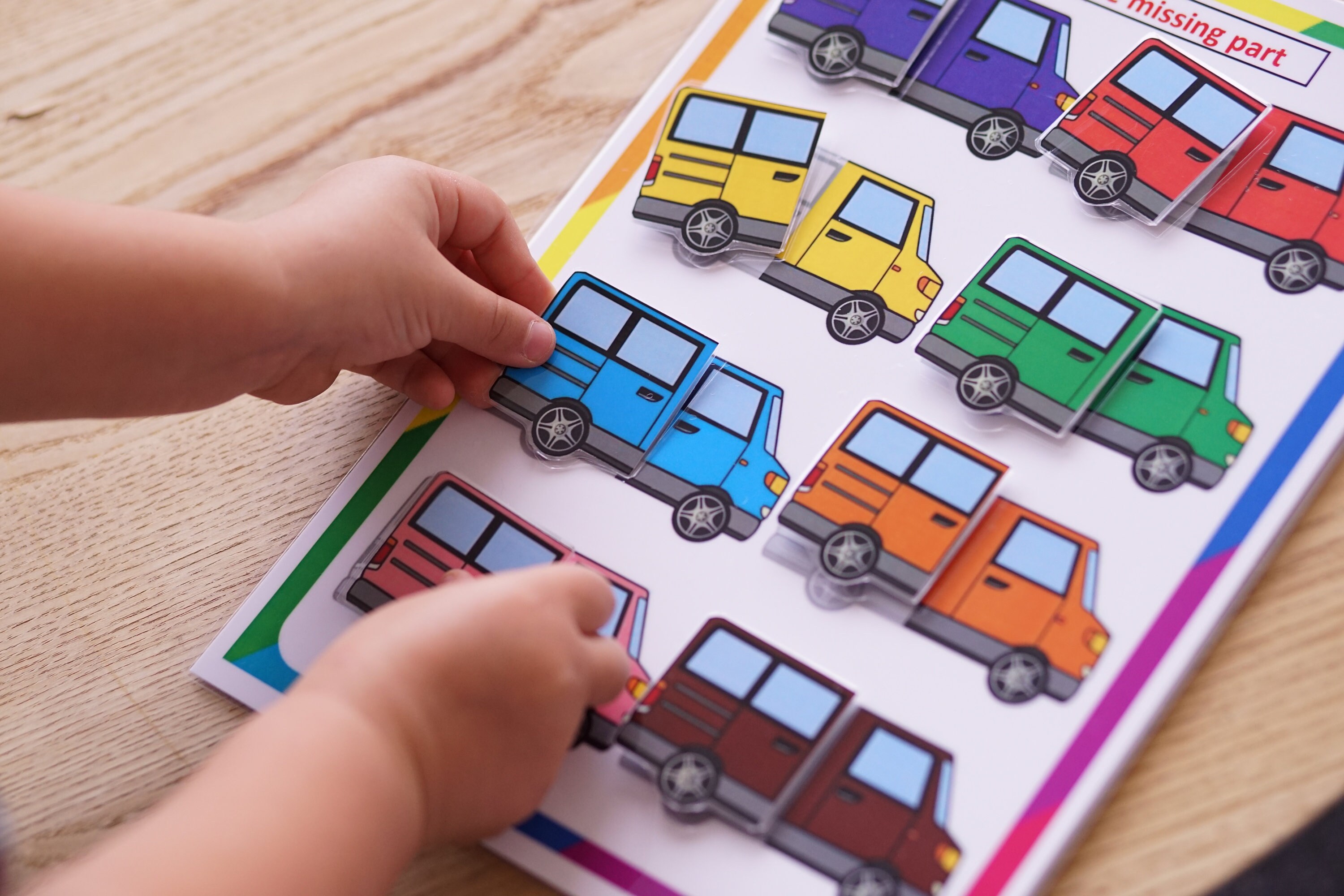 Cars colour matching printable Transport worksheet Preschool Etsy