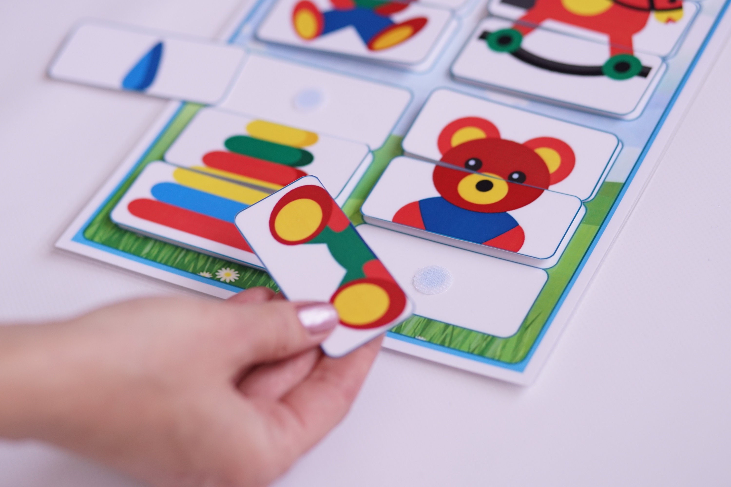 Puzzles for toddlers diy Matching games Printable PDF Velcro Etsy