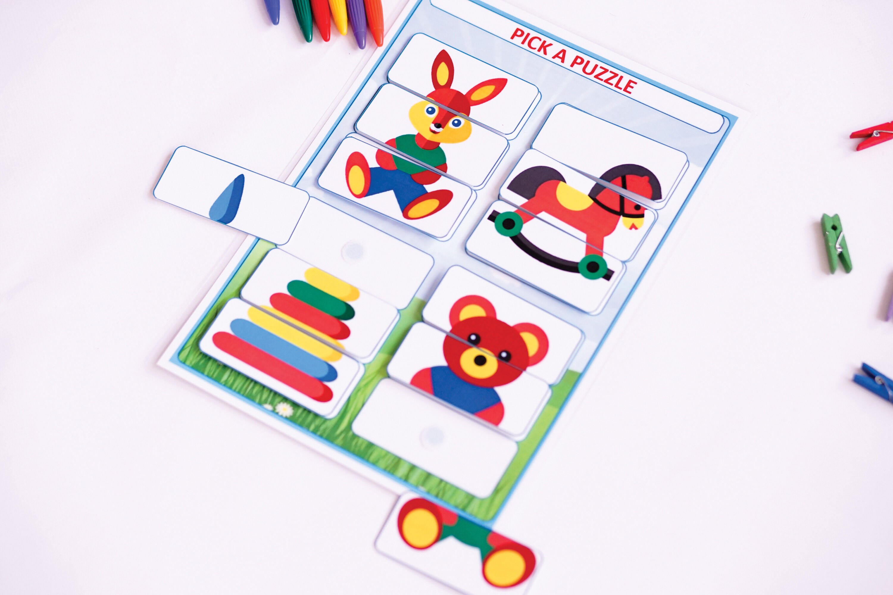 Puzzles for toddlers diy Matching games Printable PDF Velcro | Etsy