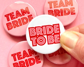 Fun bright Hen Party Badges | Team Bride