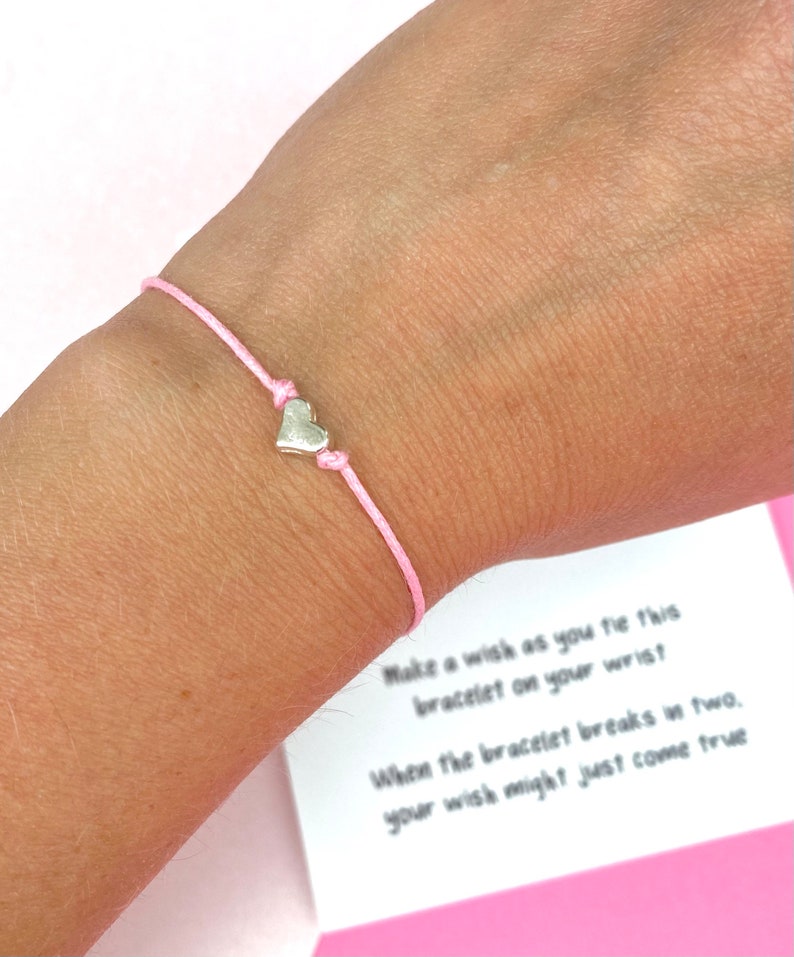 Thank you teacher Wish Bracelet Teacher Gift String Bracelet Charm Bracelet Make a wish bracelet Nursery Teacher gifts image 5