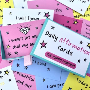 Daily Happiness Affirmation Cards | Positive Quote Cards | Motivational Cards | Girls Positivity Cards | Vision board | Stocking fillers