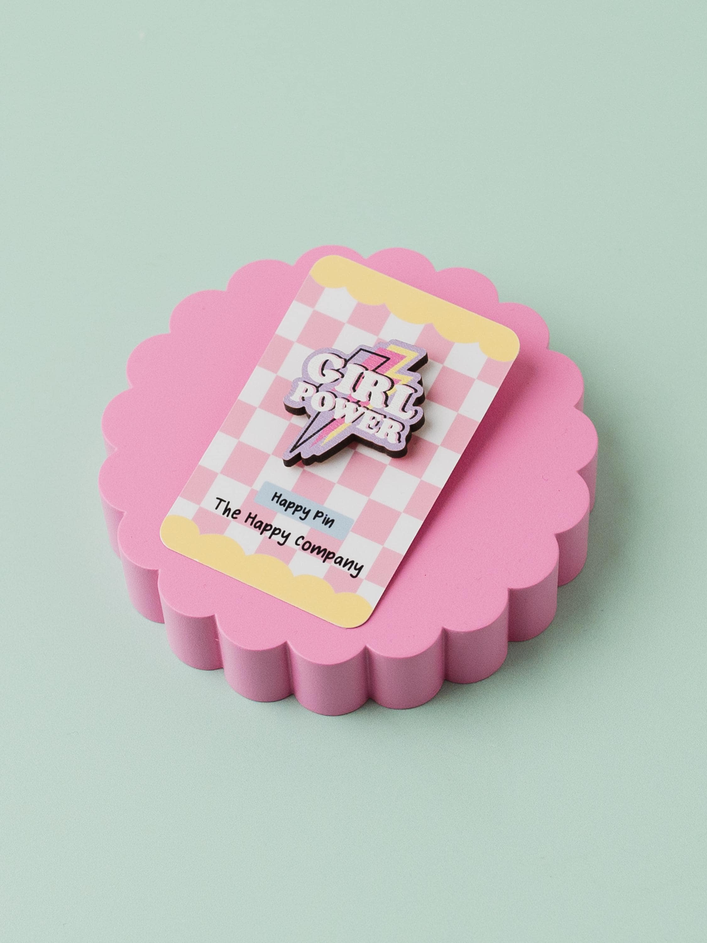 Girl Power Wooden Pin Badge