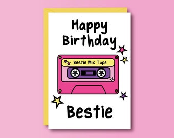 Happy Birthday Bestie | A6 greetings cards | Best Friend Card