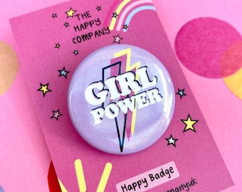 Girl Power Pin Badge | Positivity gift | Motivational | Mental health gift