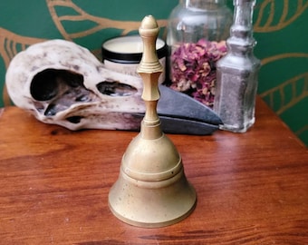 Vintage Brass Bell, Altar Bell, Witchy Bell, School Bell, Necromancy Bell, Witch Bell