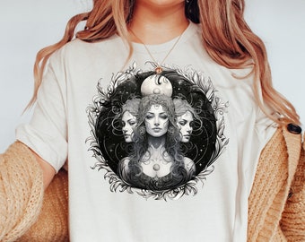Hecate T-shirt Hekate shirt Hecate Goddess Shirt Witchy Clothes Hekate Triple Moon Goddess Shirt Witchcraft Shirt Gift For Witch Goddess