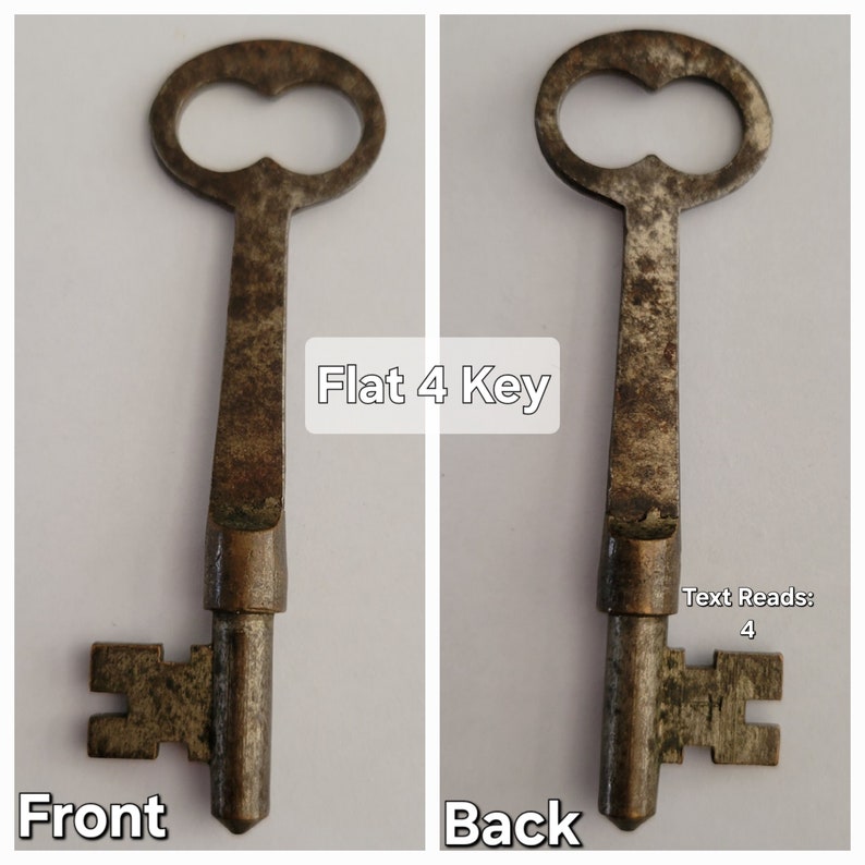 Skeleton Key Vintage Skeleton Key Authentic Bit Key Antique Skeleton Key Flat 4 Key
