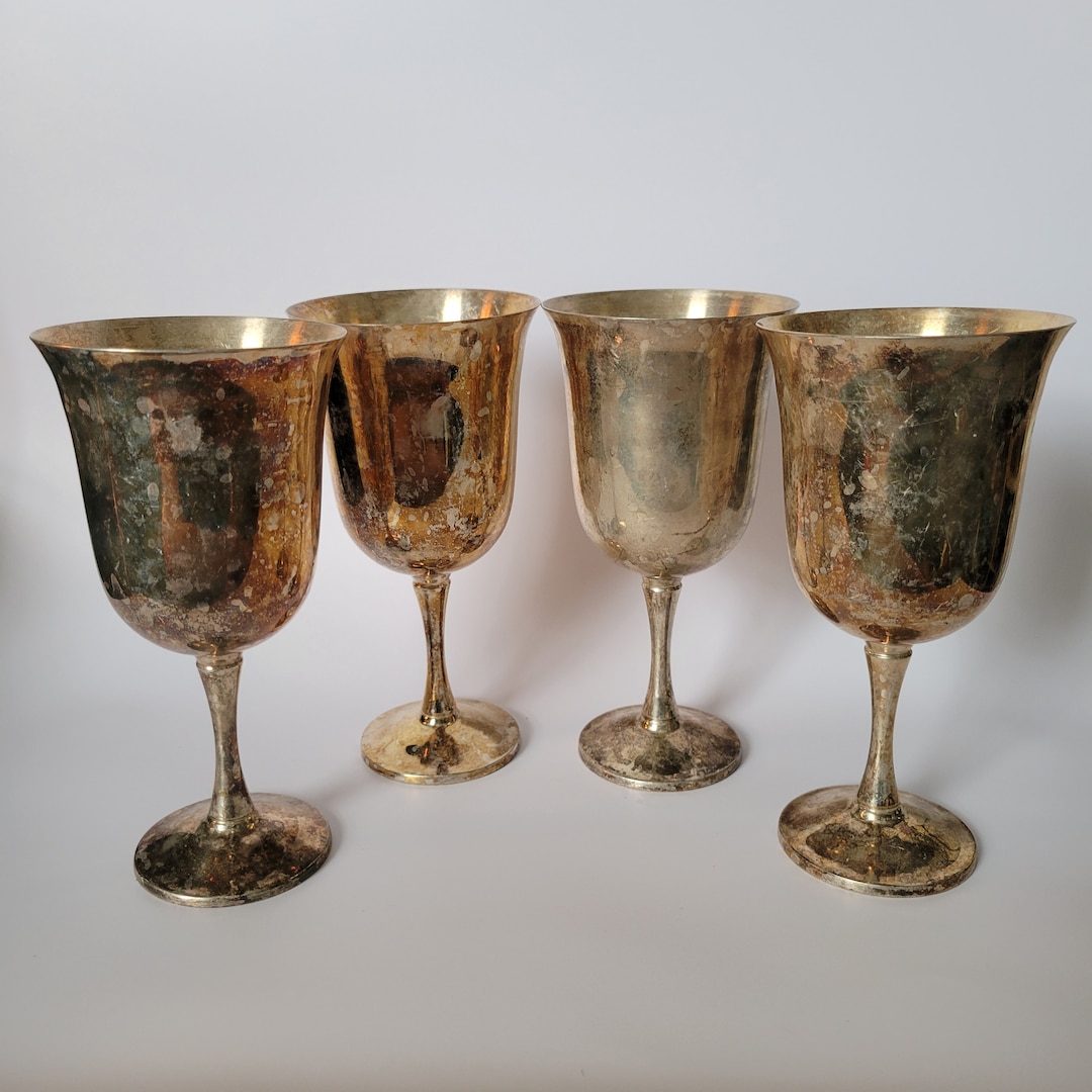Silver Goblets Vintage Gold Goblets Vintage Silver Wine Etsy Australia