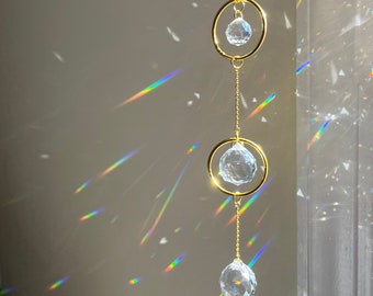 Triple Sun catcher | Handcrafted home decor, Birthday gift, Holiday gift, Gift for mom, New home gift, Gift for friend, Catching sunlight