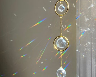 Triple Sun catcher | rainbow maker, 3” suncatchers, Holiday gift, Prism Window Decor, Sun catcher, Rainbow Crystal, New home gift