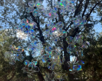 Flower Rainbow Prism Suncatcher Sticker | Window Clings Decor
