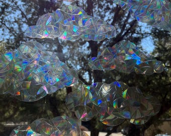 Cloud Suncatcher Sticker Set, Rainbow Window Cling, Dopamine Decor