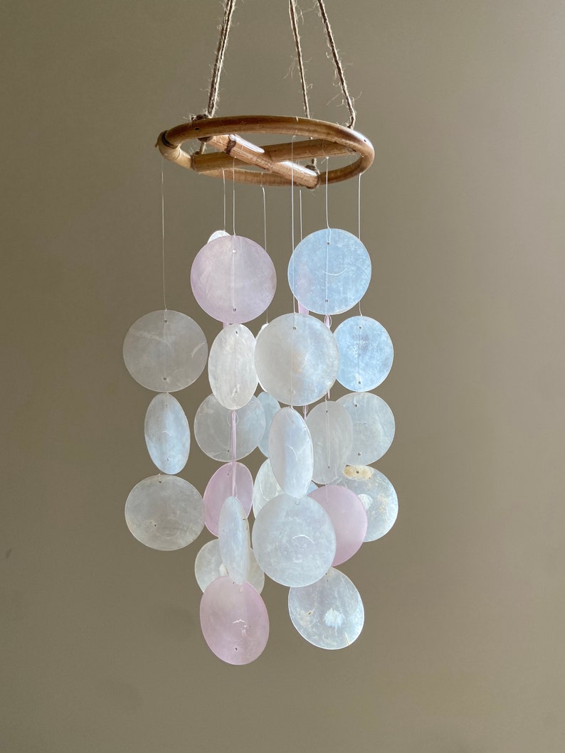 Light Pink Capiz Shell Wind Chime Water Sound Home Decor - Etsy