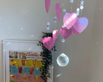 LOVE Shell Sun Catcher | Crystal Rainbow Maker, Window Hanging
