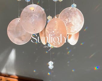 Handmade Shell Sun Catcher with Crystal Ball | Rainbow Maker