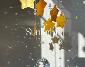 Star Shell Crystal Ball Suncatcher | Handmade Rainbow Window Decor