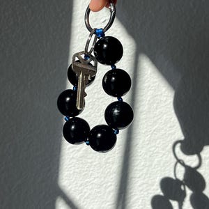 Handmade Beaded Bag Charm Keychain, Boho Accent, Colorful Design Holder