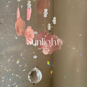 Cherry Blossom Shell Sun Catcher | Crystal Prism, Handmade Mobile