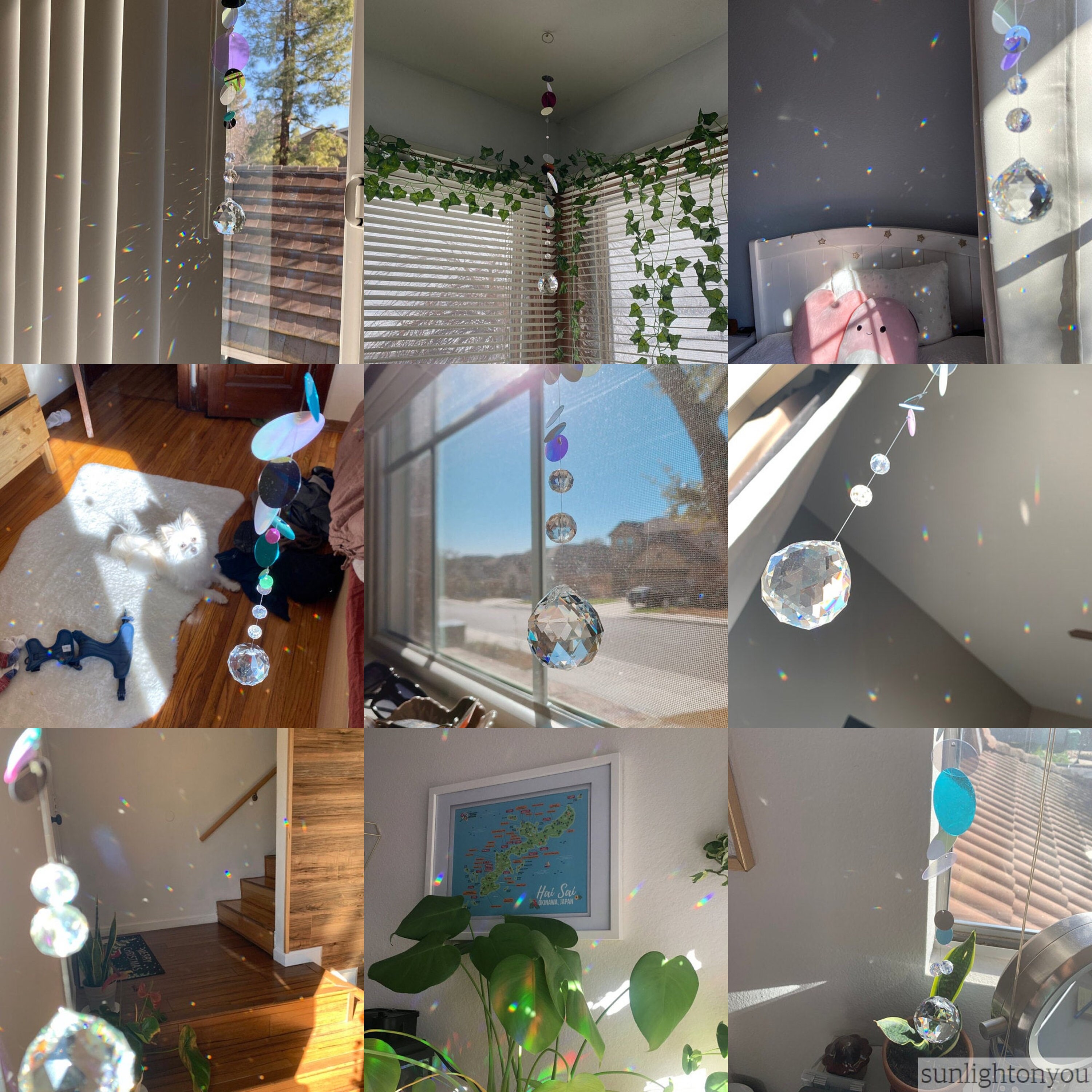 Capteur de soleil en cristal Décoration de fenêtre prisme de cristal, boule  suspendue, attrape-soleil en cristal, fabricant arc-en-ciel, cadeau à  suspendre pour fenêtre en cristal arc-en-ciel -  France