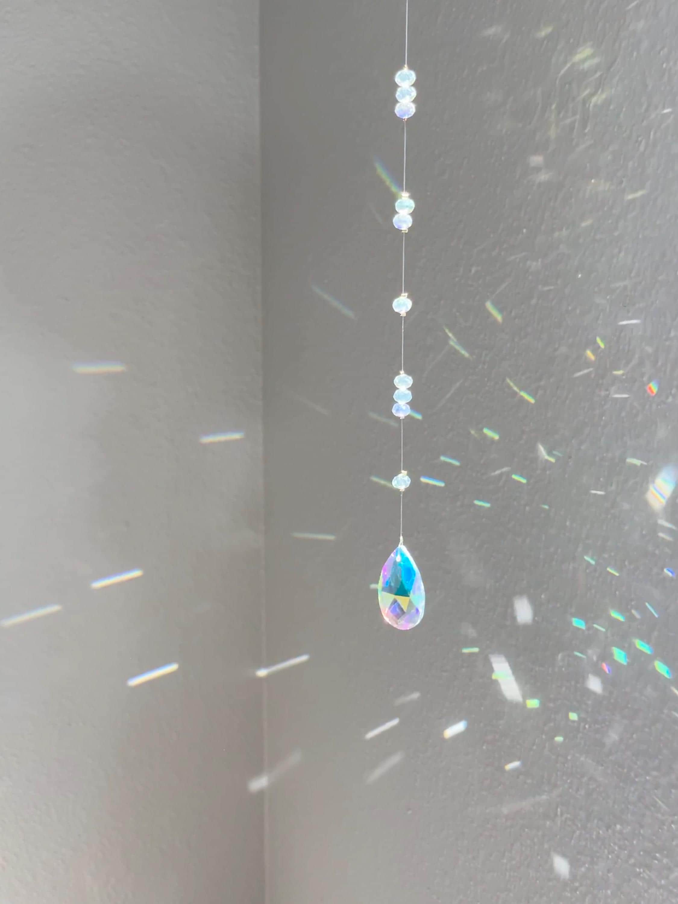Rain drop Sun catcher | rainbow maker, Dopamine decor, sympathy gift, abstract brass, moon phase sun catcher, New home gifts, Holiday gift