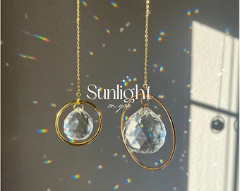 Gold Ring Crystal Suncatcher | Prism Rainbow Window Decor