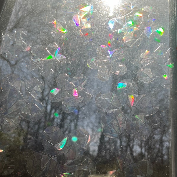 Rainbow Suncatcher Sticker | 13 pieces leaf Suncatcher, 3.5" Window Prism Sticker, Window Clings Decor, Rainbow maker sticker