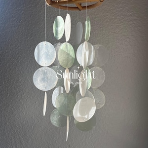 Blue Capiz Shell Wind Chime | Handmade Bali Mobile