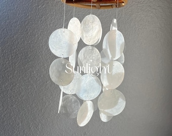 Handmade Capiz Shell Wind Chime | Coastal Home Decor