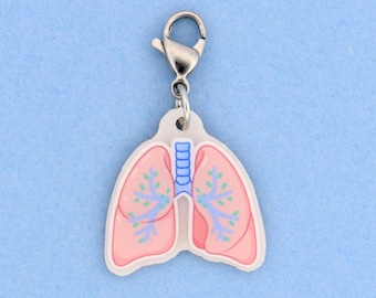 Lung Anatomy Badge Reel Charm | Respiratory Therapist Gift