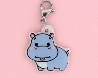 Hippo Badge Charm, Nurse ID Accessory, Animal Lover Gift, Healthcare Worker