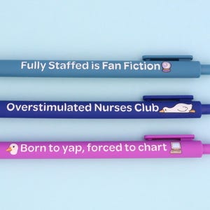 Sarcastic Nurse Pen Set, Funny RN Gift, Black Ink Ballpoint Pens