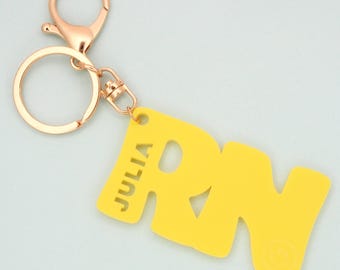 Custom RN Keychain: Personalized Nurse Gift