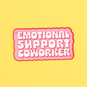 Funny Sticker - &quot;Emotional Support Coworker&quot; Nurse Waterproof Decal for Water Bottle Laptop Planner