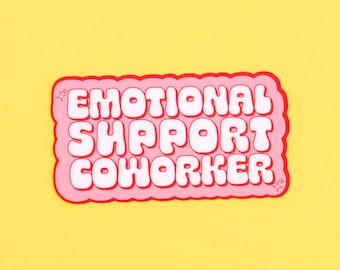 Funny Sticker - "Emotional Support Coworker" Nurse Waterproof Decal for Water Bottle Laptop Planner