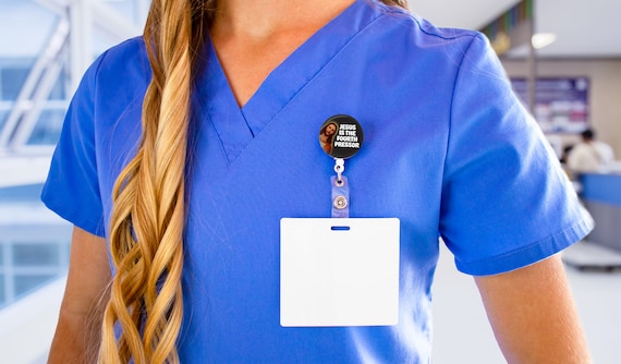Funny Nurse Badge Reel Jesus is the Fourth Pressor ER Gift Medical ICU  Nursing ID Retractable Badge Holder Nursing -  Australia
