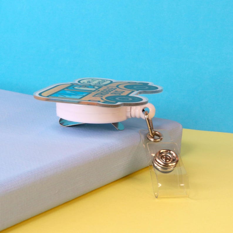 Funny Nurse Badge Reel: Struggle Bus Retractable ID Holder image 4