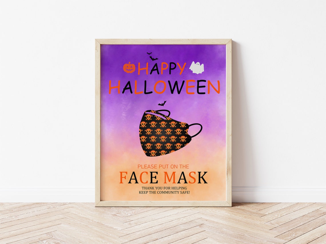 HALLOWEEN face Mask halloween mask Required Sign Digital Etsy