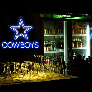 Star Neon Sign custom neon Cowboys football Sports LED Neon light Gaming Room Deco Bar Pub Wall Hanging,Dallas Cowboys image 3