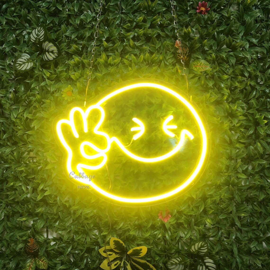 Smile Face Neon Signcreative Neon Designemoji Neonhome - Etsy