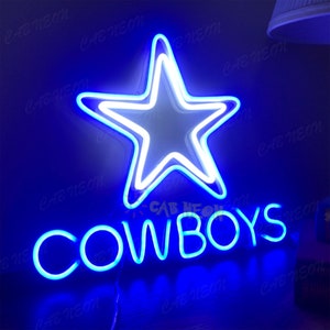 Star Neon Sign custom neon Cowboys football Sports LED Neon light Gaming Room Deco Bar Pub Wall Hanging,Dallas Cowboys image 4