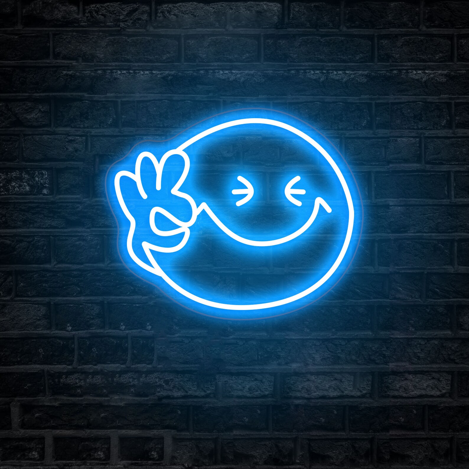 Smile Face Neon Signcreative Neon Designemoji Neonhome - Etsy