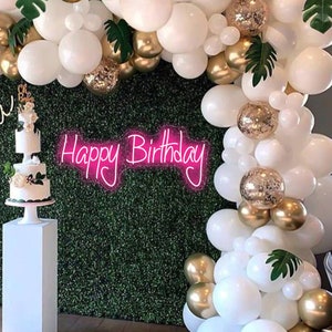 Custom Neon Sign Happy Birthday Decoration Led Light Neon Sign Custom Party For Room Wall Hanging Yard Decor Sign