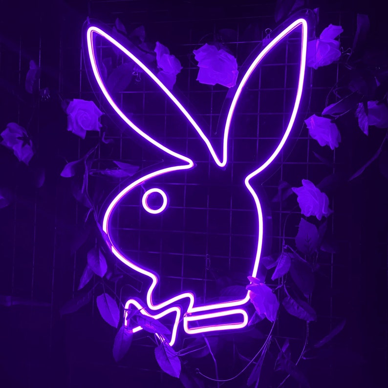 Rabbit Bunny Play Boy Playboy Magazine Neon Signs Wall Art - Etsy