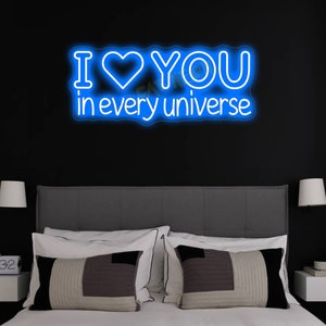 Kocham Cię w każdym wszechświecie Neon Sign | Niestandardowy neon sign, Neon Sign Art | Neon light sign | Neon bar sign | Personalizuj prezenty