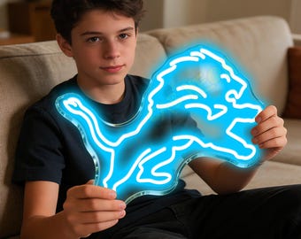 Detroit Sports Team Lion Neon Light sign Man Cave Bar Pub Beer Neon Lamp decorate,Custom football neon Light,Christmas gifts for others