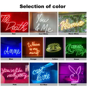 Til Death Custom Neon Sign Acrylic Flex Led Custom wedding Room Decor SignValentine's neon gift image 6