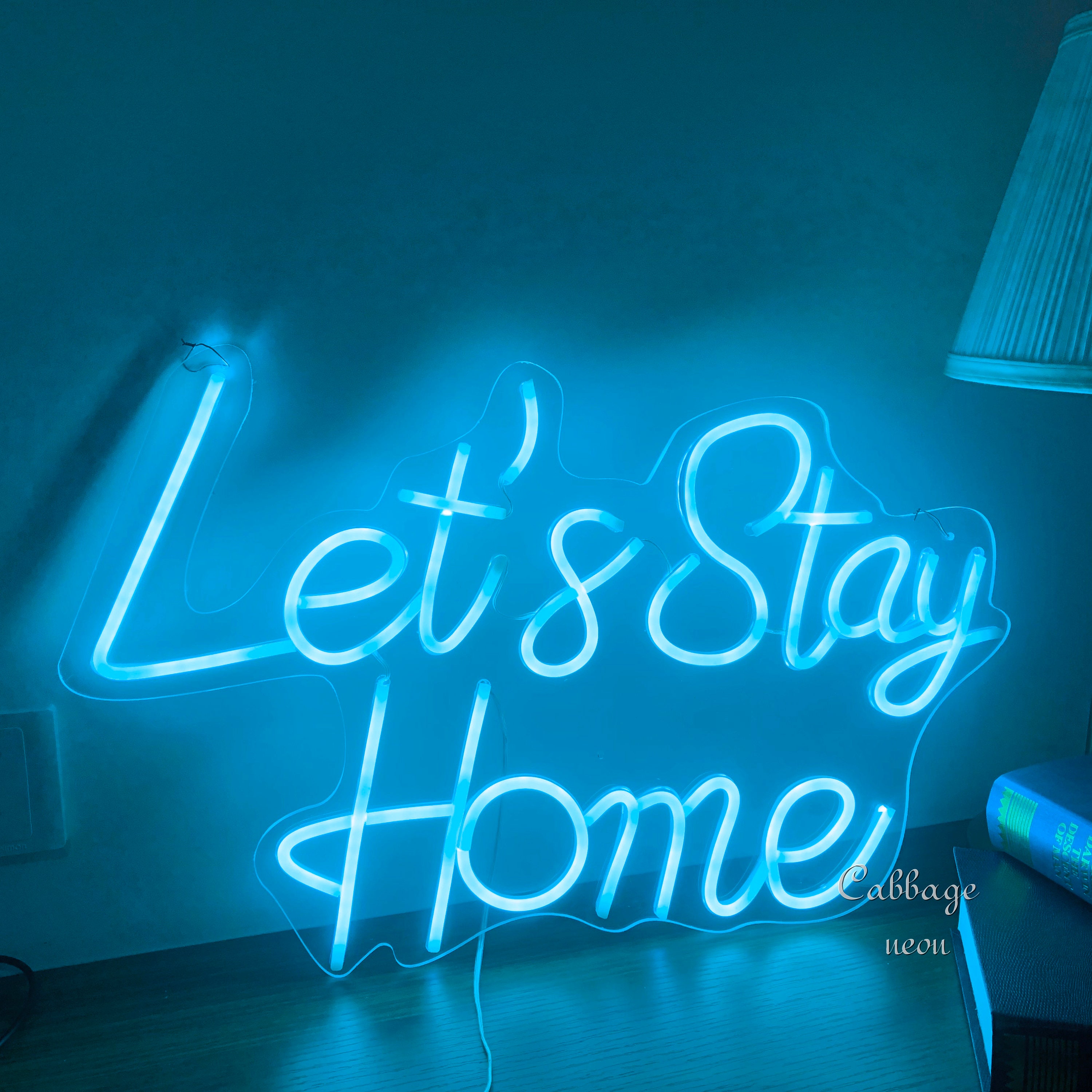 Custom Neon Signs Lets stay home Wall Art Neon sign bedroom Etsy