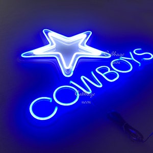 Star Neon Sign custom neon Cowboys football Sports LED Neon light Gaming Room Deco Bar Pub Wall Hanging,Dallas Cowboys image 5